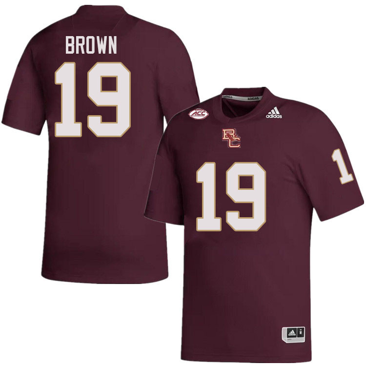 Boston College Eagles #19 Bryquice Brown College Football Jerseys Stitched-Maroon